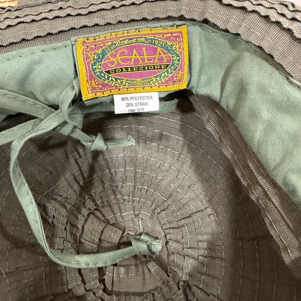 Scala Collezione‎ Sun Hat Paper Polyester One Size Band Beach Garden